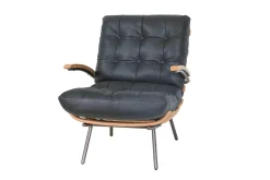 Designsessel Chester Leder schwarz