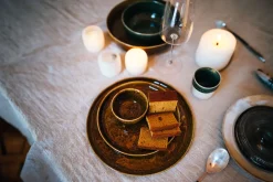 Dipschale Spiro Steingut braun D 9cm