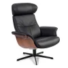 Drehsessel Conform Timeout aus Leder in schwarz ohne Hocker