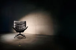 Drehsessel Nest Pure Lounge Leder schwarz