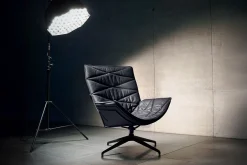 Drehsessel Nest Pure Lounge Leder schwarz