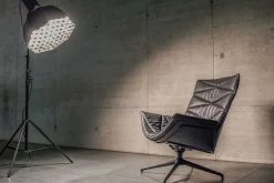 Drehsessel Nest Pure Lounge Leder schwarz