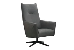 Drehsessel Todi hoch Leder grau