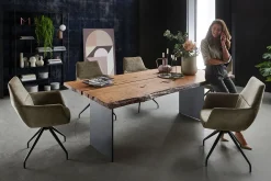 Drehstuhl Bong mit Arm Stoff braun