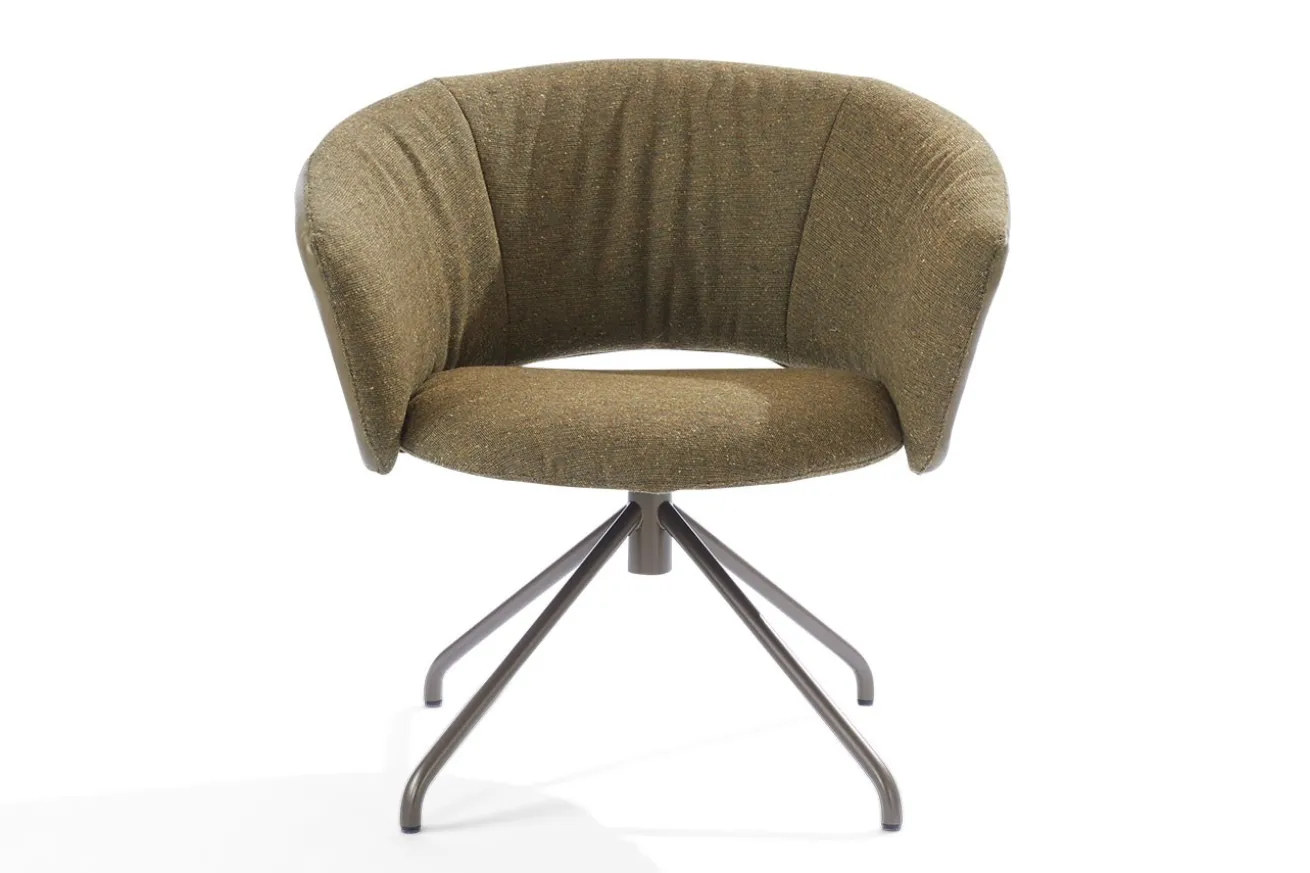 Drehstuhl Lola Stoff Leder olive