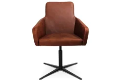 Drehstuhl W-Cube 1 mit Arm Leder braun