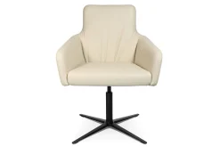 Drehstuhl W-Cube 1CL mit Arm Leder creme