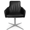 Drehstuhl W-Cube 1CL mit Arm Leder schwarz,