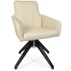 Drehstuhl W-Cube 1CL mit Arm Leder creme