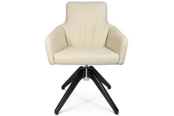 Drehstuhl W-Cube 1CL mit Arm Leder creme