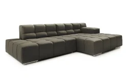 Ecksofa Cube Stoff dunkelbraun