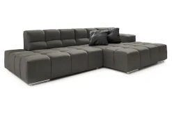 Ecksofa Cube Stoff dunkelbraun
