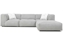 Ecksofa Marlon Stoff hellgrau