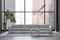 Ecksofa Oslo Leder graubraun