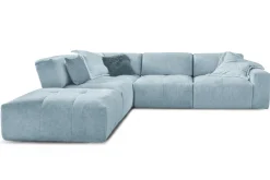 Ecksofa Paddy Stoff hellblau
