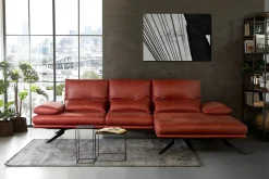 Ecksofa Phoebe Leder rot