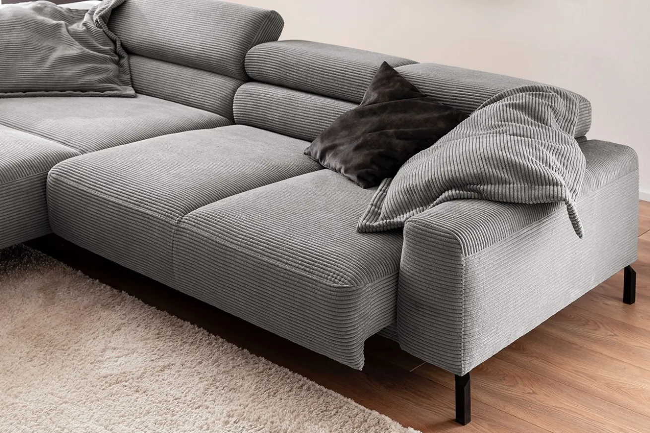 Ecksofa Sarah Cord grau