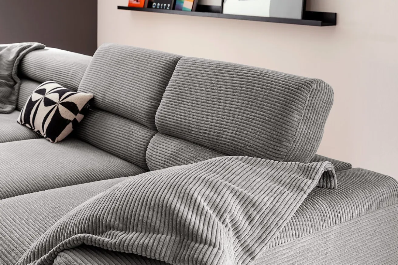 Ecksofa Sarah Cord grau
