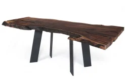 Esstisch Baumscheibe Nussbaum Massivholz 213*66-100*79 cm