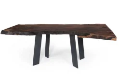 Esstisch Baumscheibe Nussbaum Massivholz 213*66-100*79 cm