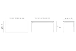 Esstisch Bok Teak massiv B 200 cm