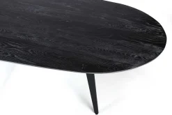 Esstisch Can oval Eiche massiv schwarz