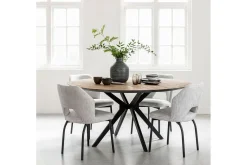 Esstisch Metropole Teak Metall D 130 cm