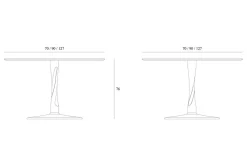 Esstisch Torsion Eiche schwarz D 127 cm