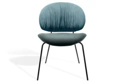 Esszimmerstuhl Alvaro Cord-Leder blau