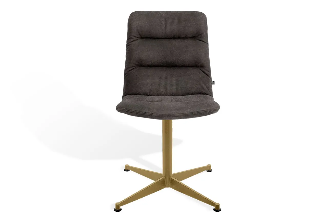 Esszimmerstuhl Arva Light Leder grau drehbar