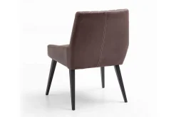 Esszimmerstuhl Leder Rautensteppung braun