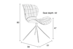 Esszimmerstuhl OMG Leder Metall schwarz