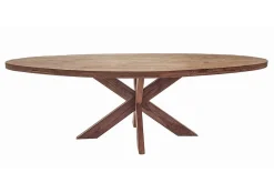 Esszimmertisch oval Teakholz massiv 210