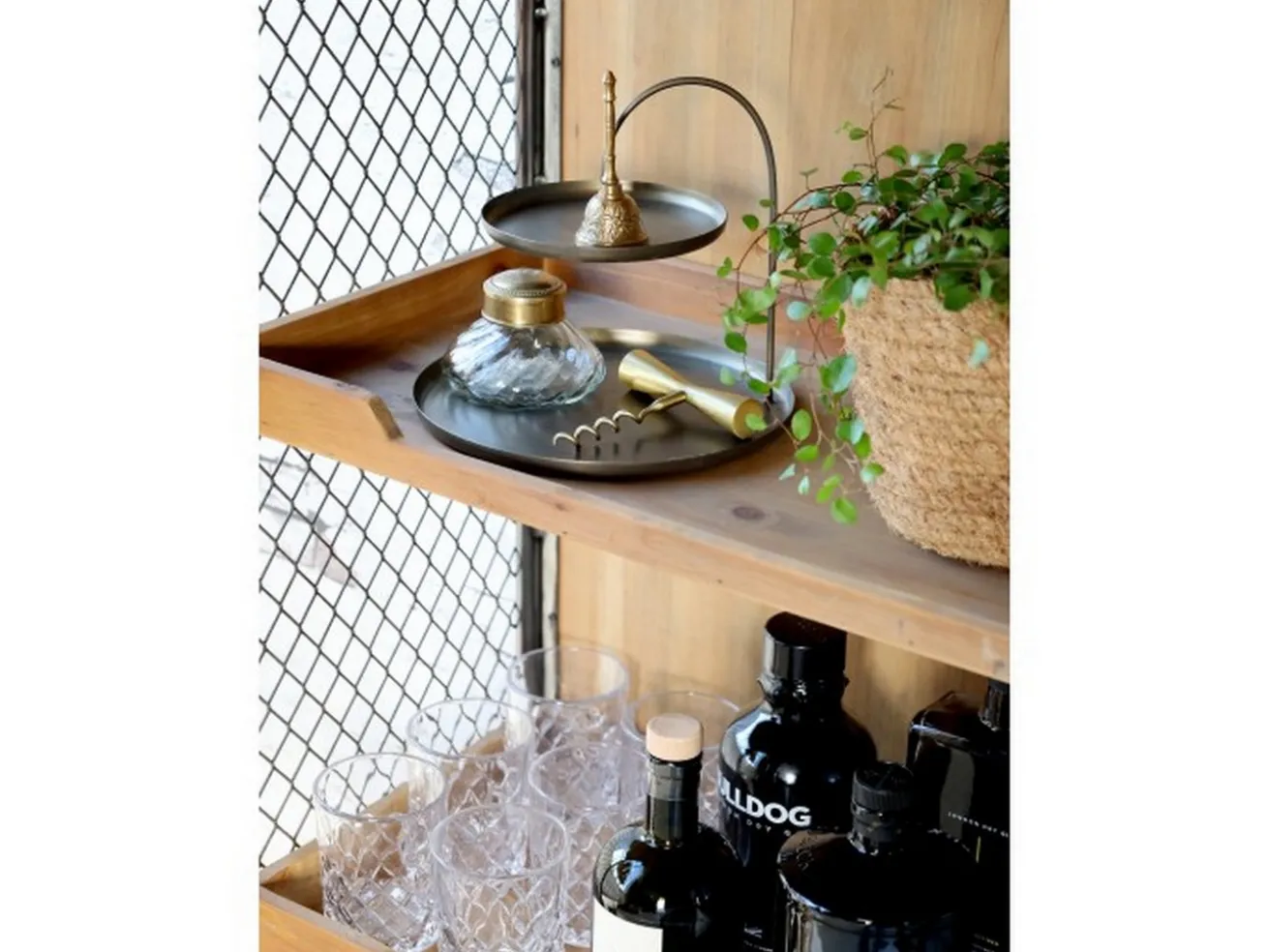 Etagere klein Messing antique