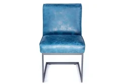 Freischwinger Ora Leder petrolblau