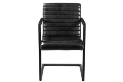 Freischwinger Oxford Leder schwarz