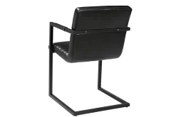 Freischwinger Oxford Leder schwarz