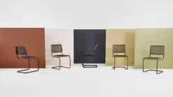 Freischwinger S32V Rattan rotbraun