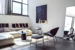 Fußhocker Alvaro Lounge Bouclé grau