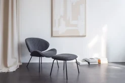 Fußhocker Alvaro Lounge Bouclé grau