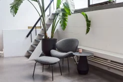 Fußhocker Alvaro Lounge Bouclé grau