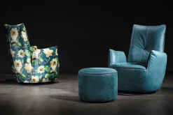 Funktionssessel Blobb Leder beige