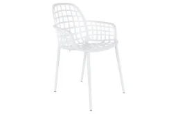 Garten Armlehnstuhl Aluminium weiss