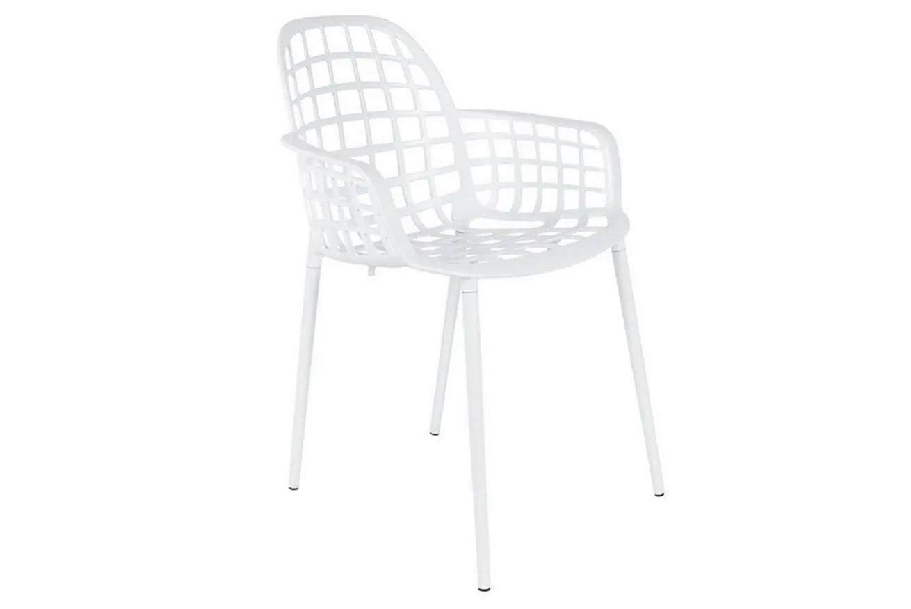 Garten Armlehnstuhl Aluminium weiss