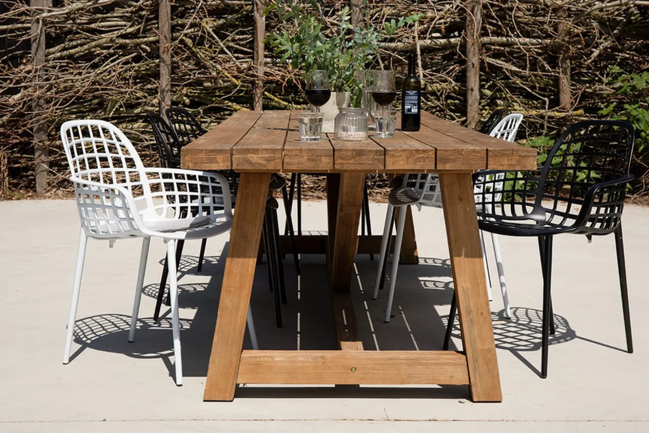 Garten Armlehnstuhl Aluminium weiss