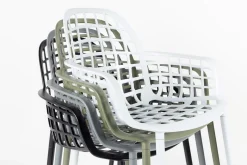 Garten Armlehnstuhl Aluminium weiss