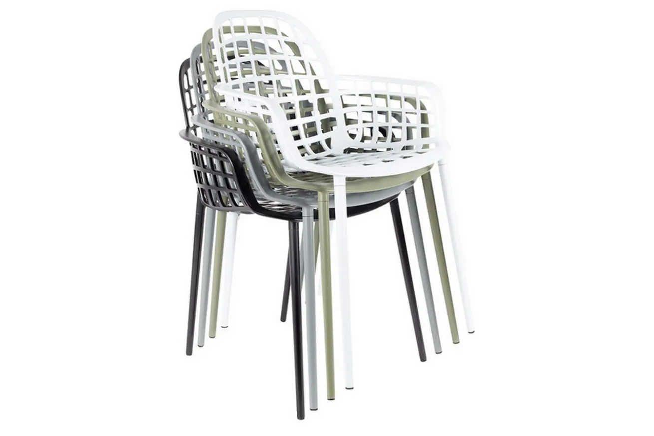 Garten Armlehnstuhl Aluminium weiss