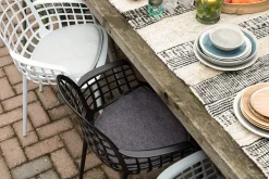 Garten Armlehnstuhl Aluminium hellgrau