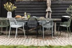 Garten Armlehnstuhl Aluminium hellgrau