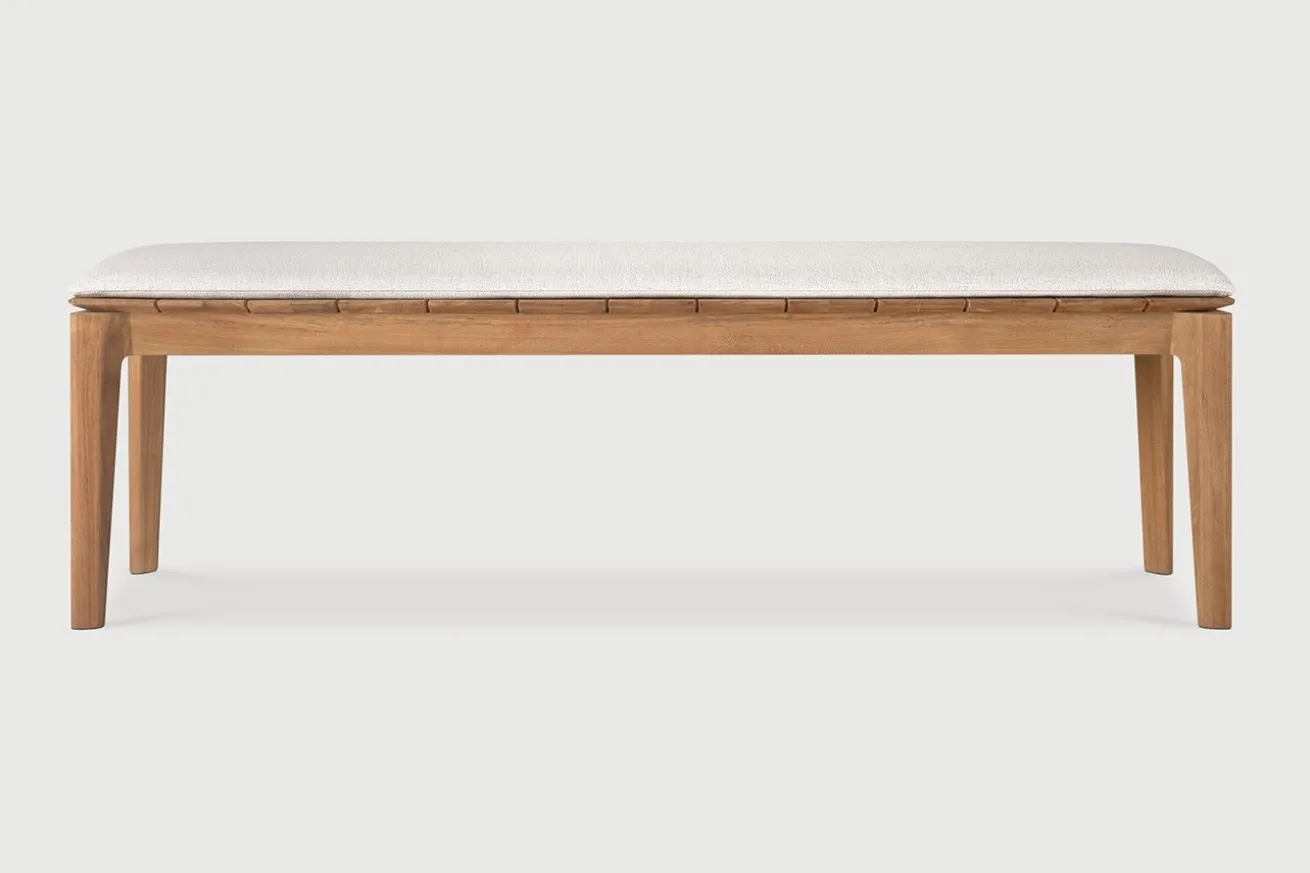 Garten Sitzbank Bok Teak weiß